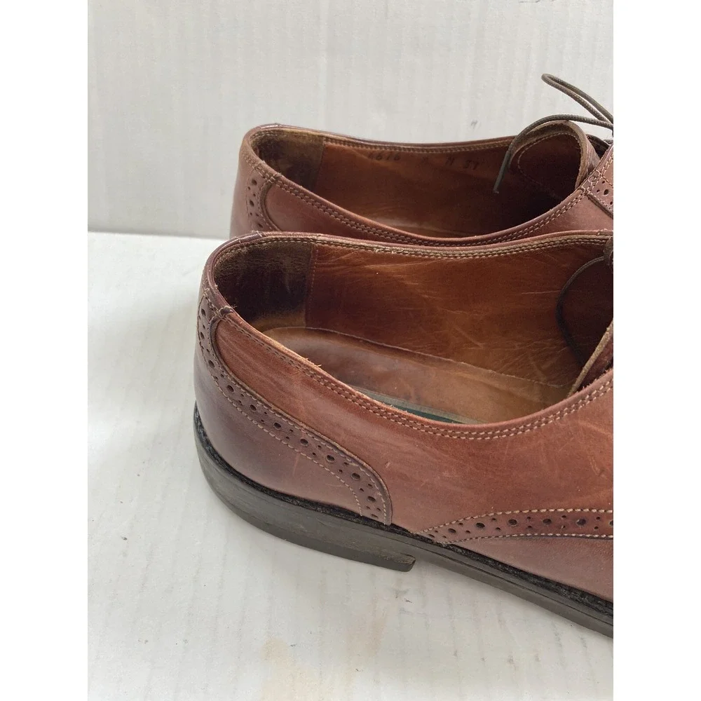 COLE HAAN Mens Size 9 Chestnut Brown Leather Lace Up Oxford Dress‎ Shoes